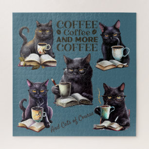 Serious Cats and Coffee Jigsaw Puzzle