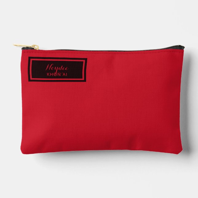 Serious Classic Minimal Simple Red Accessory Pouch (Front)
