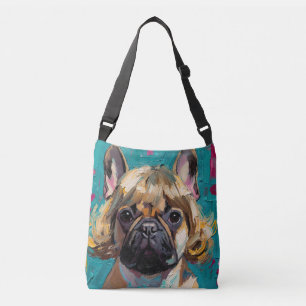 Serious Dog Oil Painting (#3) Crossbody Bag