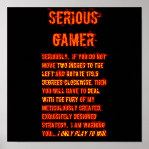 Serious Gamer - Orange Poster