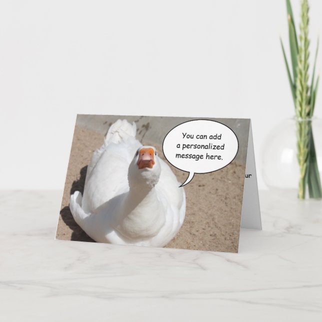 Serious Goose Greeting Card (Front)