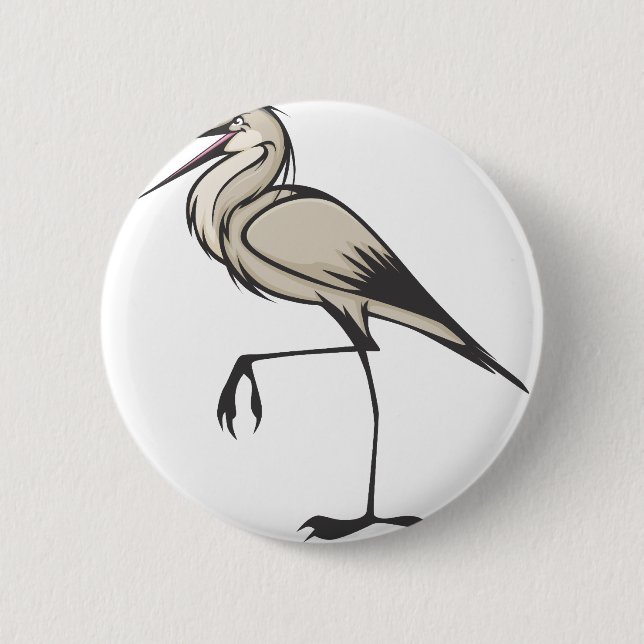 Serious Great Blue Heron 6 Cm Round Badge (Front)