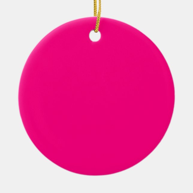 Serious Hot Pink Colour Bright Trend Template Blan Ceramic Tree Decoration (Front)