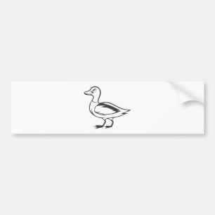 Serious Mallard Duck Bird in Black and White Bumper Sticker