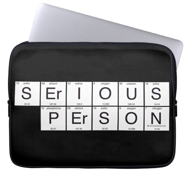 Serious Person Laptop Sleeve (Front)