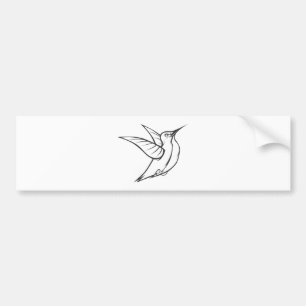 Serious Ruby Throated Hummingbird in Black Bumper Sticker