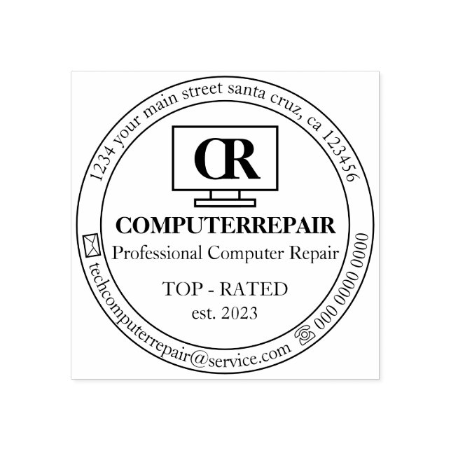 Serious Simple Mechanic Tech Pc Computer Repair Rubber Stamp (Imprint)