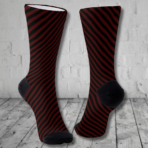Serious Socks dark red diagonal striped