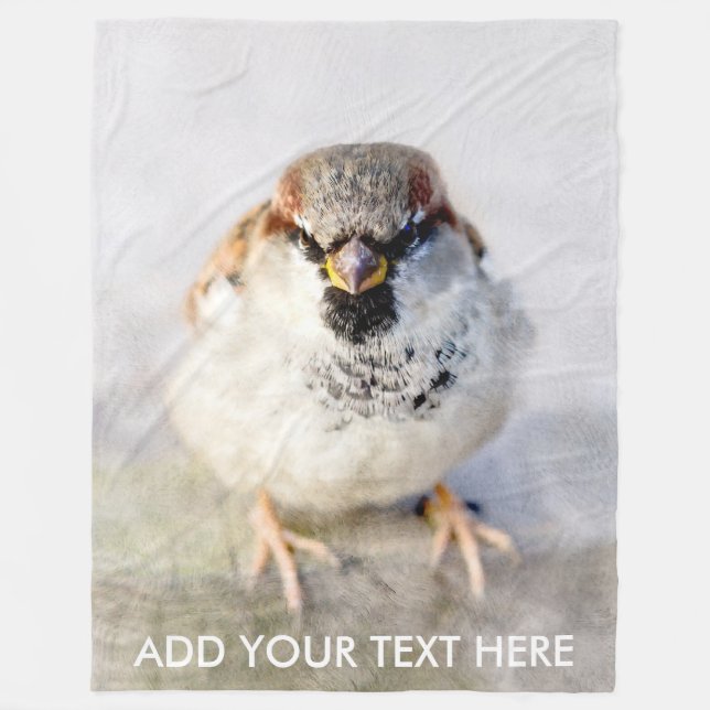 Serious Sparrow Fleece Blanket (Front)