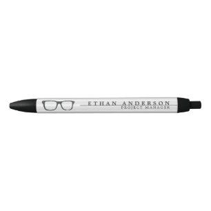 Serious Spectacles Funny Custom Name Black Ink Pen
