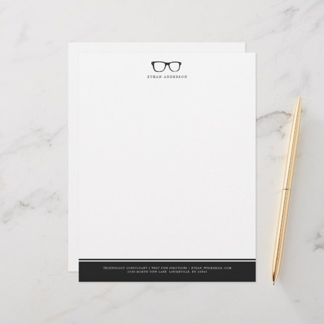 Serious Spectacles | Funny Custom Name Custom Letterhead (Front/Back In Situ)