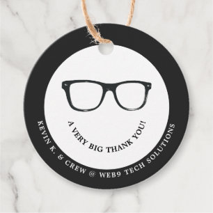 Serious Spectacles Minimal Thank You Smile Favour Tags