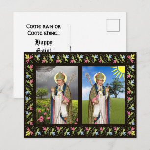 'Serious' St. Swithin's Day Greeting Postcard
