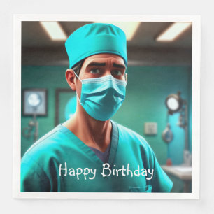Serious Surgeon Birthday Napkin