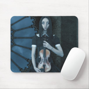 Serious Surreal Art of Gothic Victorian Violinist Mouse Mat