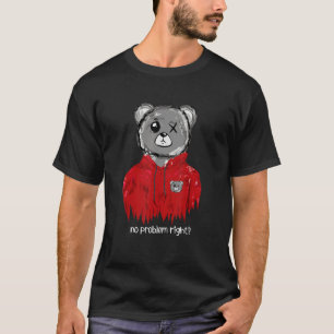 Serious Tough Teddy Colored Bear Unhappy Animal Pr T-Shirt