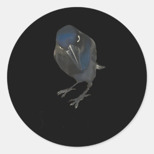 Seriously Funny Crow Sarcastic Quote  Classic Round Sticker
