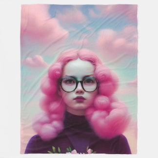 Seriously Pink Hair Fleece Blanket