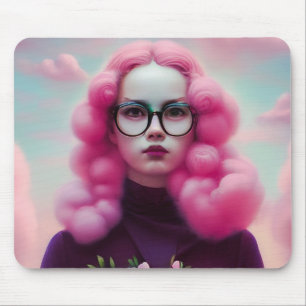 Seriously Pink Hair Mouse Mat