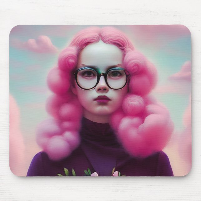 Seriously Pink Hair Mouse Mat (Front)