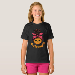 Seriously Sassy Mood Face Messy Bun Bandanna T-Shirt