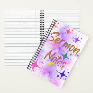 Sermon Notes A5 colourful spiralbound notebook