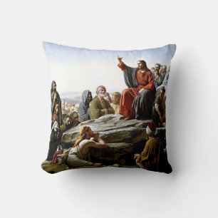 Sermon on the Mount - Carl Bloch painting Cushion