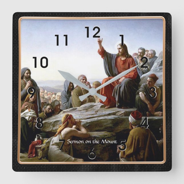 Sermon on the Mount, fine art painting Square Wall Clock (Front)