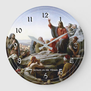 Sermon on the Mount, religious painting Large Clock
