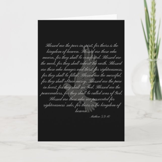 Sermon On The Mount The Beatitudes Matthew 5_3-10  Card (Front)