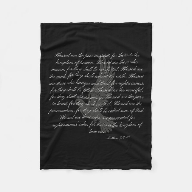 Sermon On The Mount The Beatitudes Matthew 5_3-10  Fleece Blanket (Front)