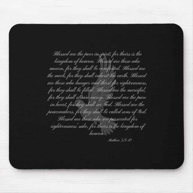 Sermon On The Mount The Beatitudes Matthew 5_3-10  Mouse Mat (Front)