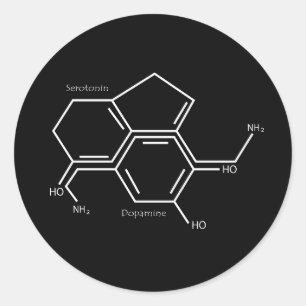 serotonin and dopamine t-shirt classic round sticker