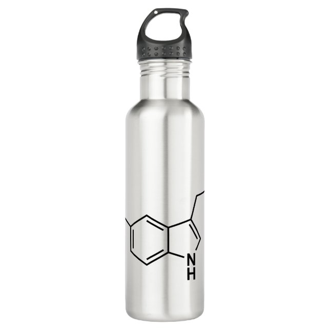 serotonin chemical formula science symbol elements 710 ml water bottle (Front)