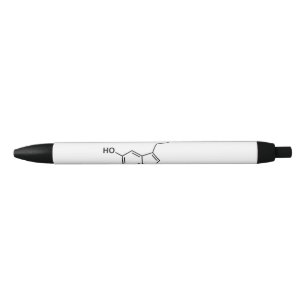 serotonin chemical formula science symbol elements black ink pen