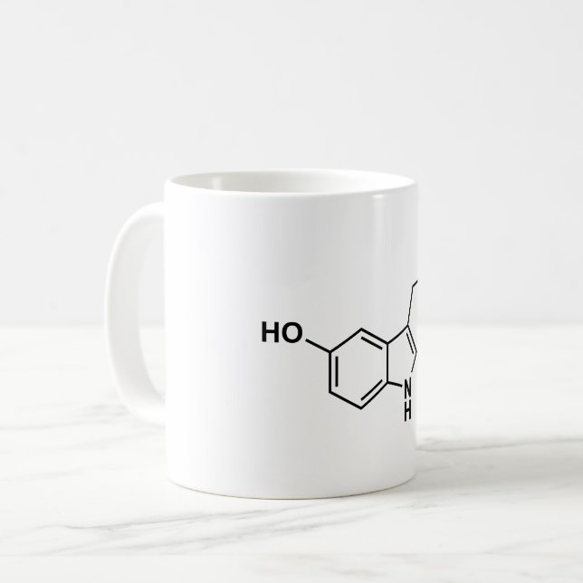 serotonin chemical formula science symbol elements coffee mug (Front Left)