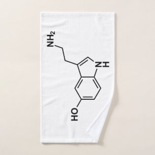 serotonin chemical formula science symbol elements hand towel