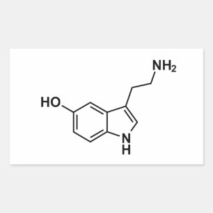 serotonin chemical formula science symbol elements rectangular sticker