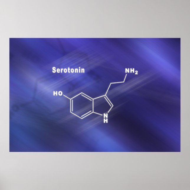 Serotonin Hormone Structural chemical formula Poster (Front)