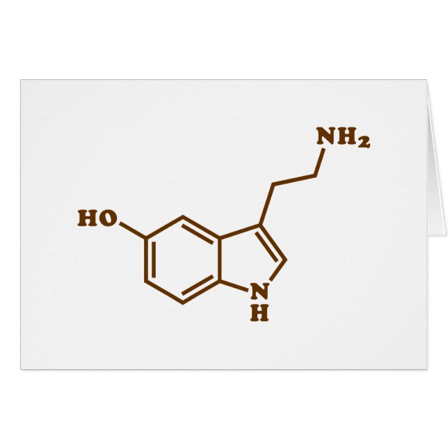 Serotonin Molecular Chemical Formula (Front Horizontal)
