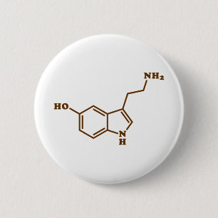 Serotonin Molecular Chemical Formula 6 Cm Round Badge
