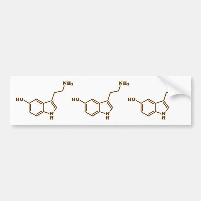 Serotonin Molecular Chemical Formula Bumper Sticker (Front)
