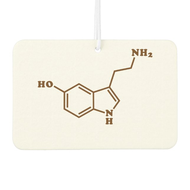 Serotonin Molecular Chemical Formula Car Air Freshener (Front)