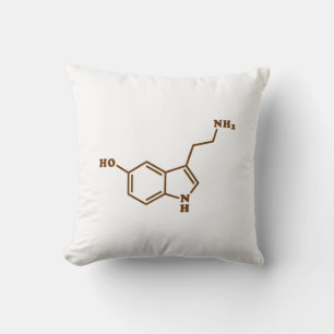 Serotonin Molecular Chemical Formula Cushion