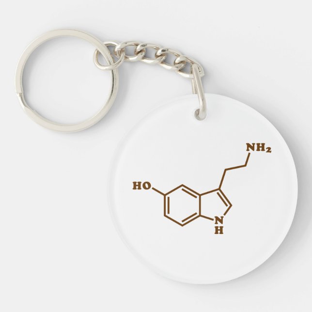 Serotonin Molecular Chemical Formula Key Ring (Front)