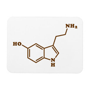 Serotonin Molecular Chemical Formula Magnet