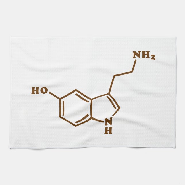 Serotonin Molecular Chemical Formula Tea Towel (Horizontal)