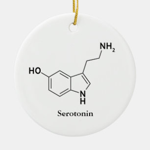 Serotonin Molecular Structure Chemistry Science Ceramic Tree Decoration