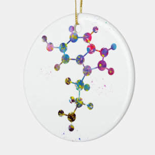Serotonin Molecule Ceramic Tree Decoration