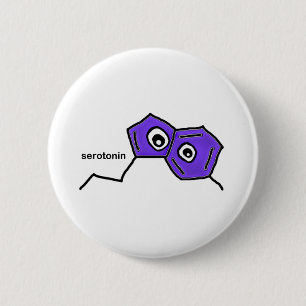 Serotonin Neurotransmitter 6 Cm Round Badge